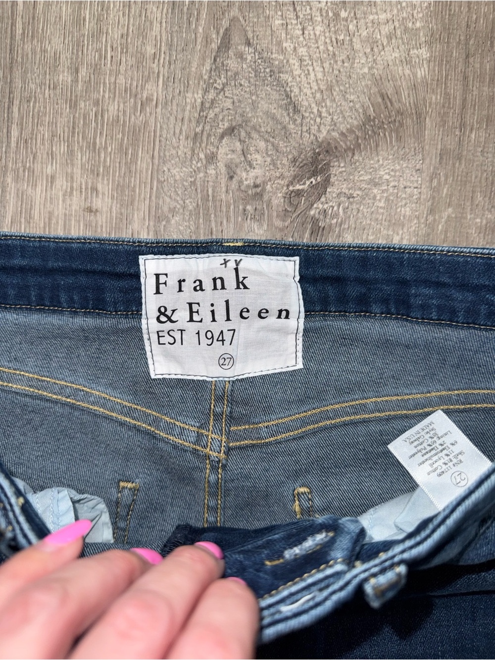 Frank & Eileen Dark Blue Galway High-Rise Wide Leg Jeans - Picture 4 of 7